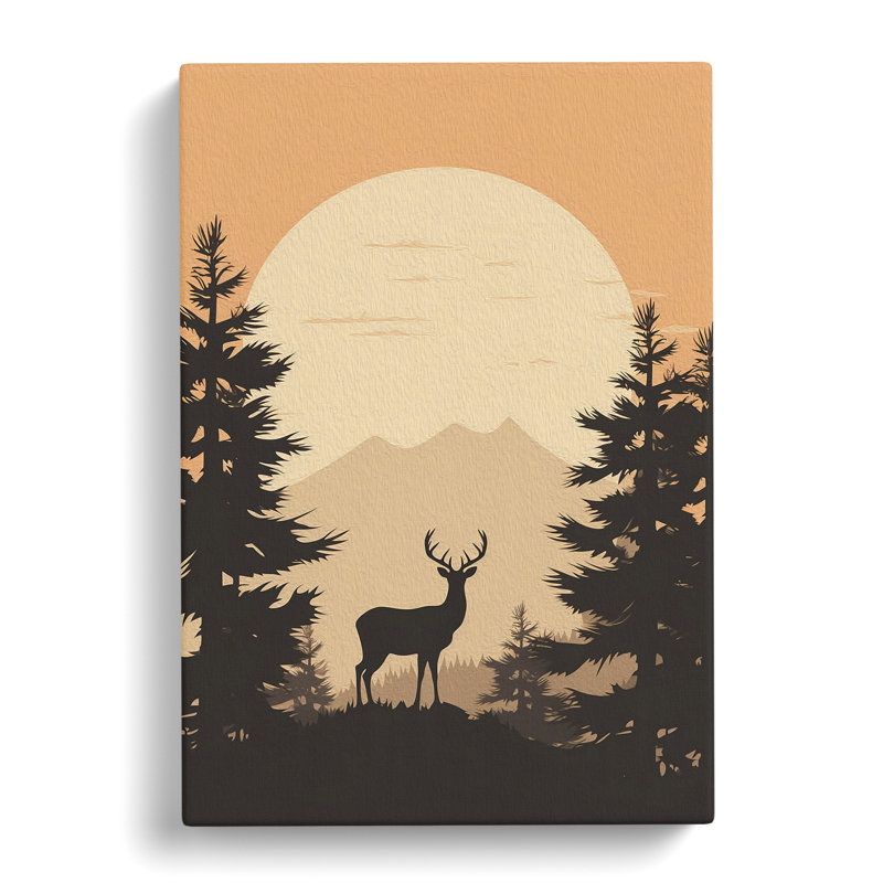 Deer Minimalism - Wrapped Canvas, 60cm H x 40cm W x 3cm D