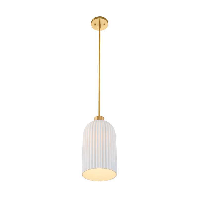 Isla Blanca 1-Light Pendant in Warm Brass by Breegan Jane