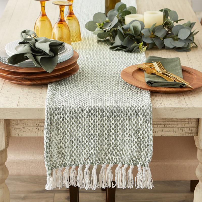 Destainy Solid Table Runner,  72'' x 15'', Artichoke