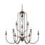 Edoardo 12 - Light Dimmable Tiered Chandelier