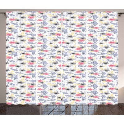 Paisley Semi-Sheer Rod Pocket Curtain Panels