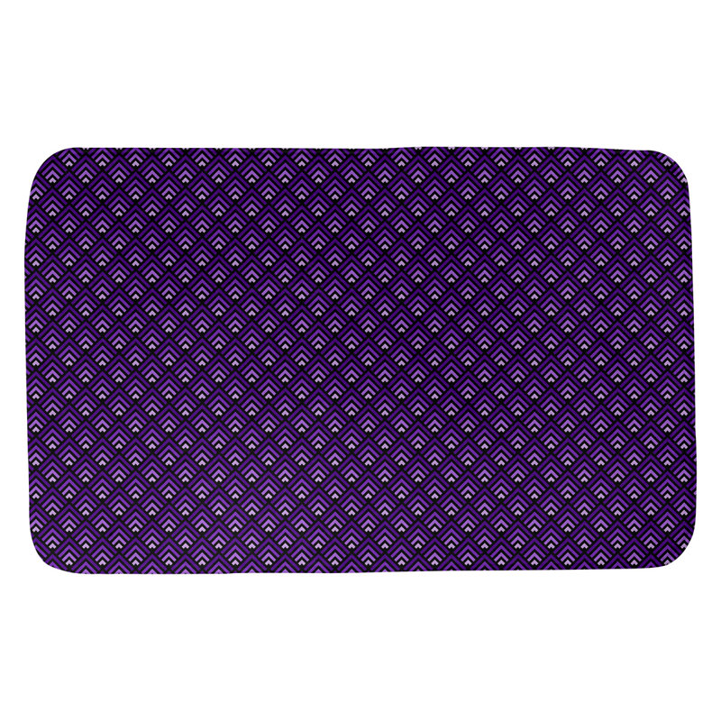 Tapis pour salle de bain dégradé Avicia, l 21 po x L 34 po, Noir / Mauve
