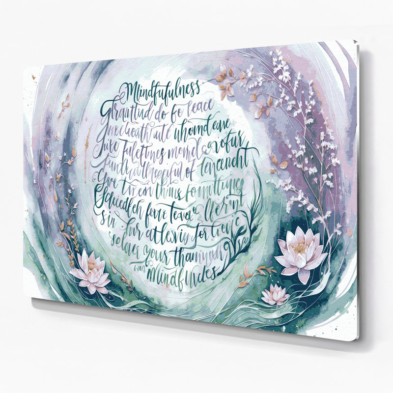 «Thanksgiving Mindfulness gratitude messages», art mural en métal gris