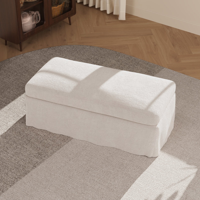 Repose-pieds 43,3 po l Chenille, Beige