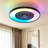 Makaiyla 24" WiFi/Bluetooth RGB Flush Mount Ceiling Fan Lights with Remote/APP/Voice Control, 6 Speeds, Timer, Quiet DC Motor-2055454958-2079662161