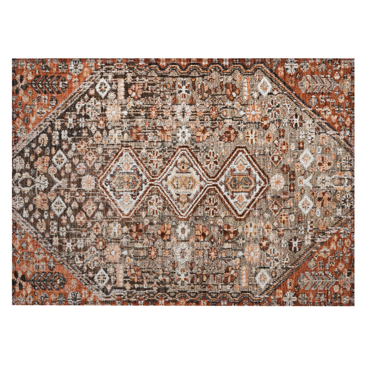 Machine Washable Indoor/Outdoor Xhevrie Fudge Rug