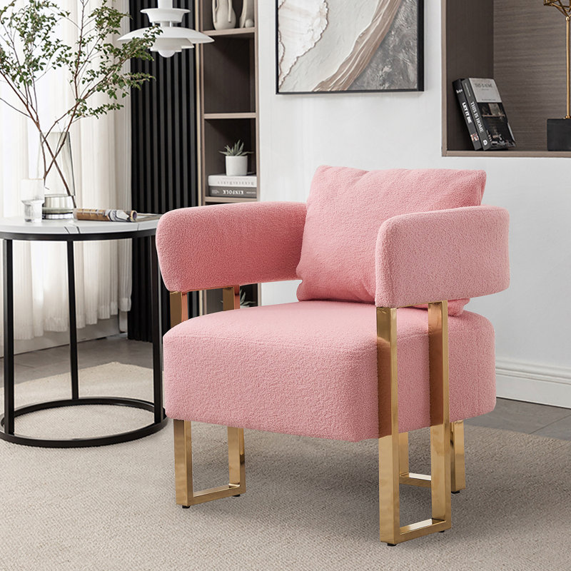 Luxueux fauteuil en cuir de style nordique pour diverses pièces, rehaussant le confort et le style, Ourson rose