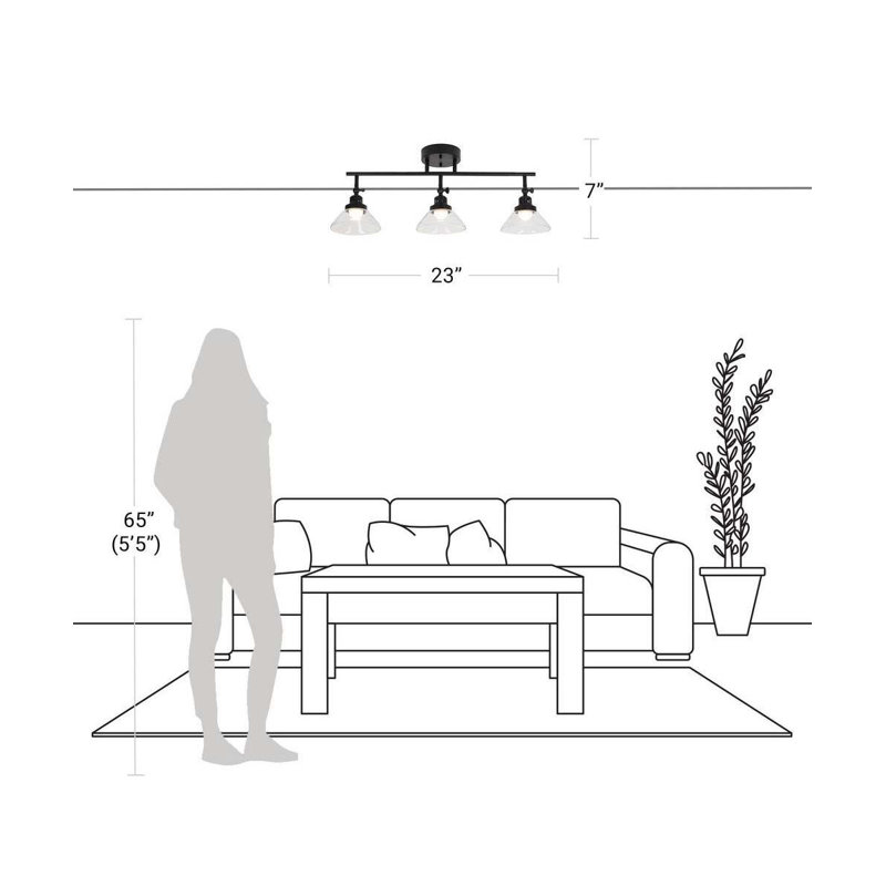 Adirondack 42.2'' 3 -Light Fixed Track Track Kit with Adjustable Head