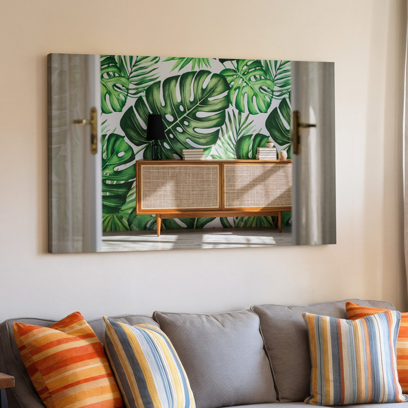 Toile d'un décor intérieur moderne avec art mural en bois Mid-Century, H 9 po x l 12 po