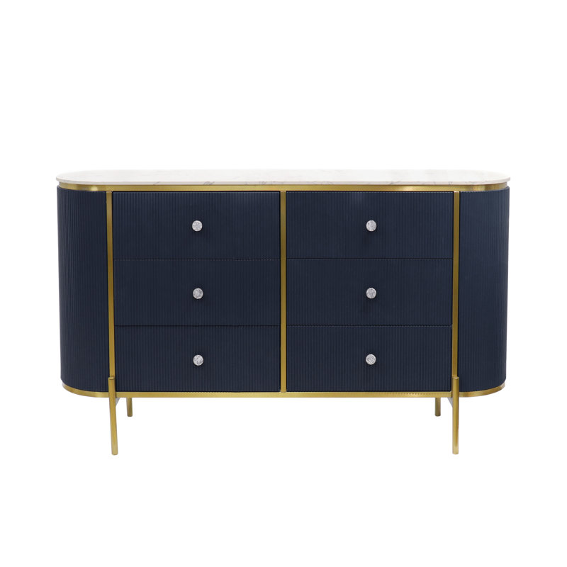 Theodore Marble Top Sideboard, White