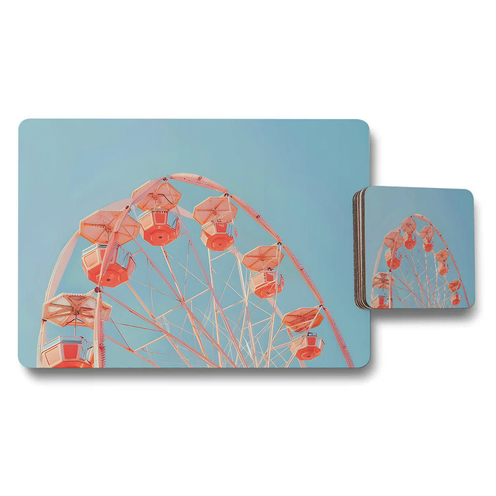 Ferris Wheel Themed Placemats And Coaster Set For Dining