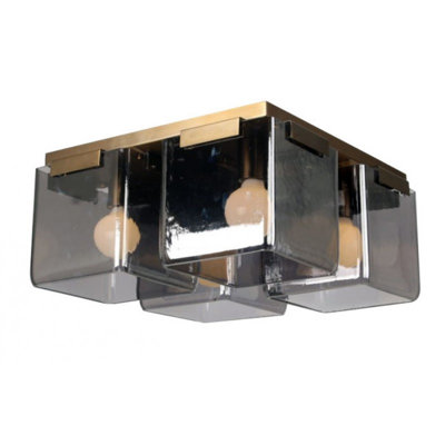 Lustre géométrique carré en verre Isbah