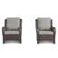 Ensemble 2 pièces de conversation pour fauteuil avec coussins et siège en rotin pour jardin-133672056-133672054