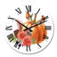 Arrangement d'automne citrouille avec oiseaux - horloge murale décontractée-1983627589