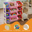Rangement pour jouets d'enfants en bois massif avec 12 bacs et 3 tablettes ouvertes