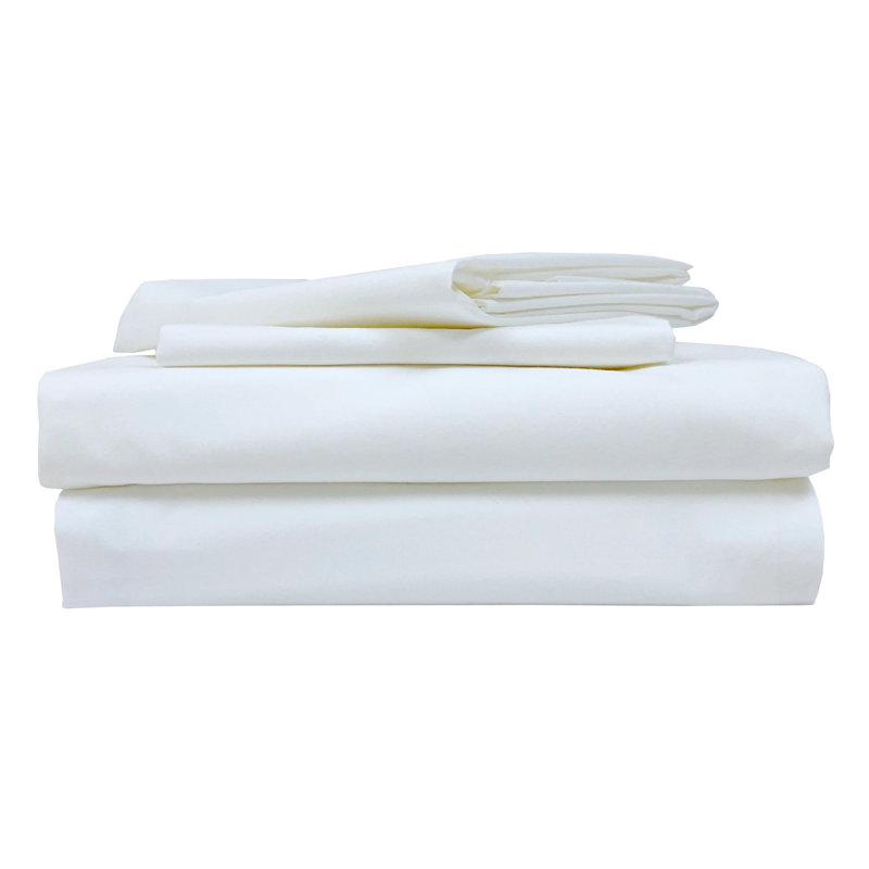 Cool & Lazy Sheet Sets With Easy On Flat Sheet W/Corner Buttons, White, Twin XL Sheet Set