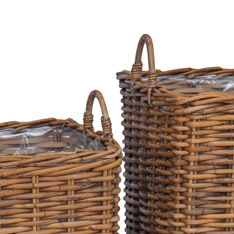  Planter Basket With Storage 2 Pcs Lacak Rattan Decor Decorative Indoor, Brown