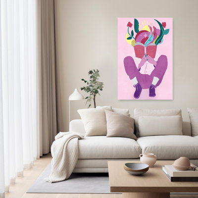 «Reading Imagination Blooms Abstract Colorful Peaceful Nature Flower», reproduction d'art murale