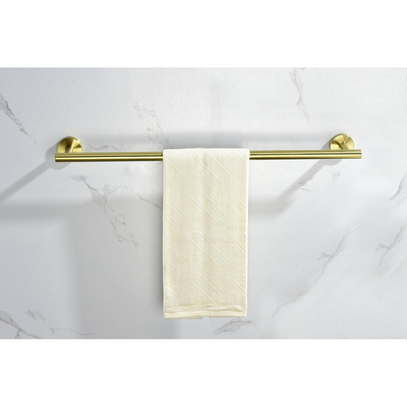 6 Piece Stainless Steel Bathroom Towel Rack Set Wall Mount, Brushed Gold