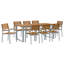 Rectangular 9 - Piece 8 - Person 200Cm L Outdoor Table Set