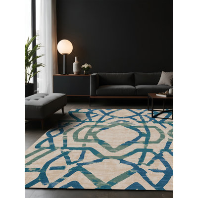 Tapis beige soyeux et moelleux