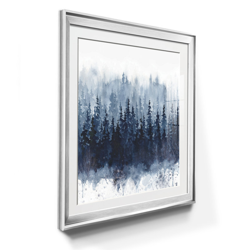 Forêt - Cadre photo, reproduction d'art sur papier, H 26,5 po x l 36,5 po x P 1,5 po, Argent