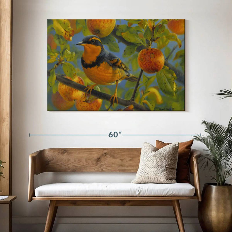 Brampt Thrush In The Apple Tree, 32" H x 48" W