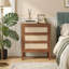 Commode 3 tiroirs en rotin, commode à cadre en noyer pour chambre à coucher, table boho-129514444
