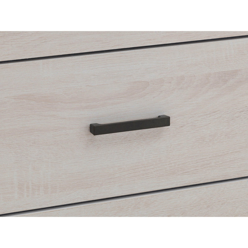 Ensemble de chambre à coucher à panneaux 4 pièces avec 2 tables de chevet et commode Geary, Très grand