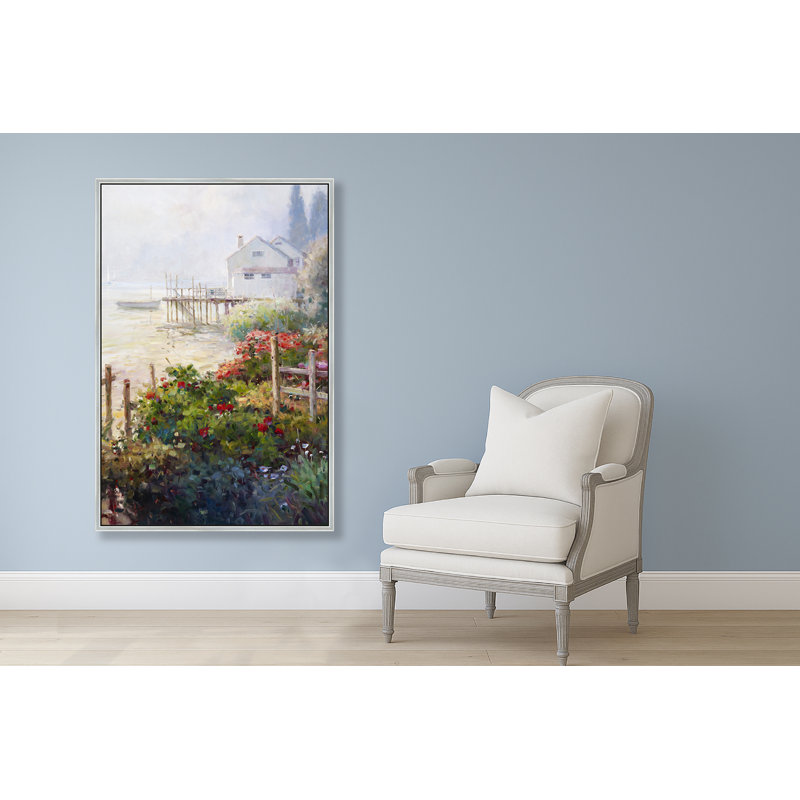 Harbor Garden Morning Print, Silver, 74" H x 50" W