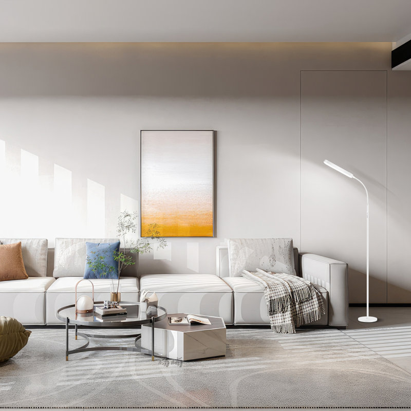 Dwayne 68.5'' Dimmable LED Task/Reading Floor Lamp with Remote & Touch Control, White