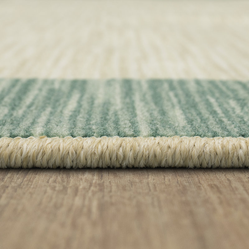 Tapis touffeté turquoise, gris et crème Samantha, Rectangle 5 pi x 8 pi