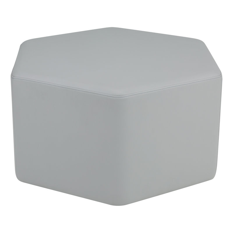 Tabouret hexagonal structuré en savoir plus, H 18 po x l 30,5 po x P 34,5 po, Non, Gris clair