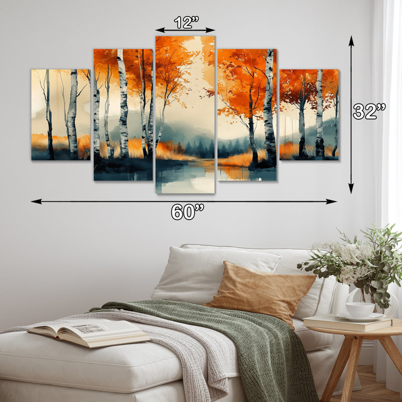 «Autumn Tree In Forest Panorama I», ensemble d'art sur toile