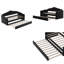 Lit de jour simple en velours noir - Lit gigogne, ports USB, assemblage sans outil, salon / chambre à coucher-1978567150