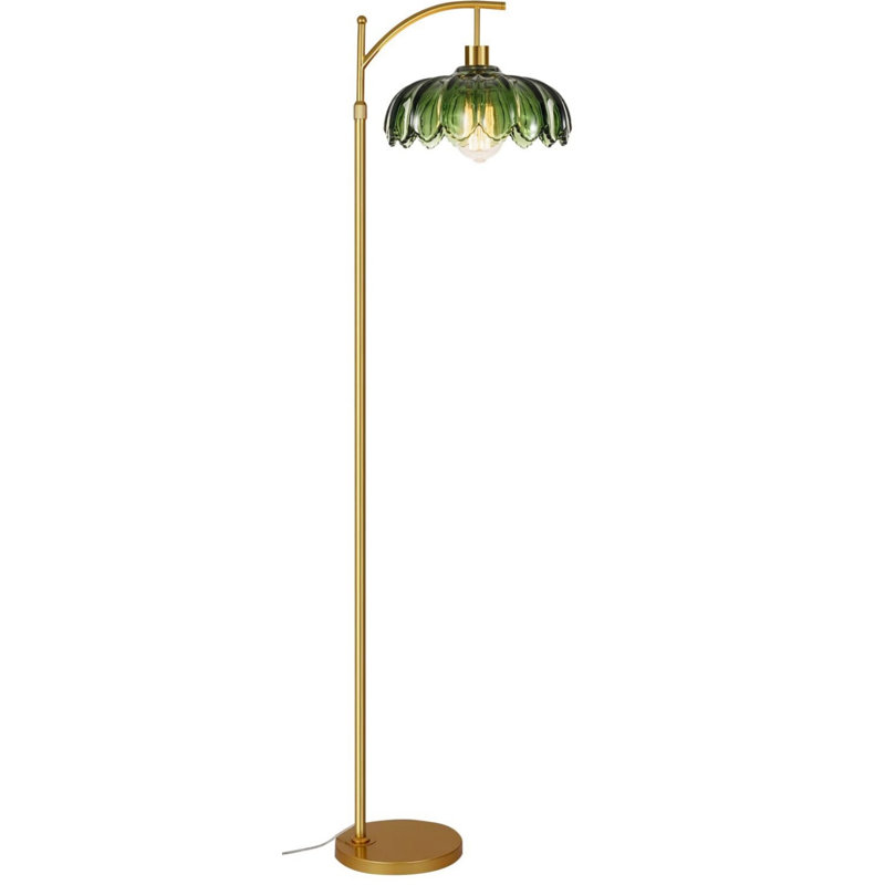Lampe sur pied en verre Mid-Century moderne, Vert