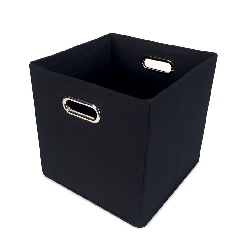 John Louis Home Canvas Cube Storage Bin, Black