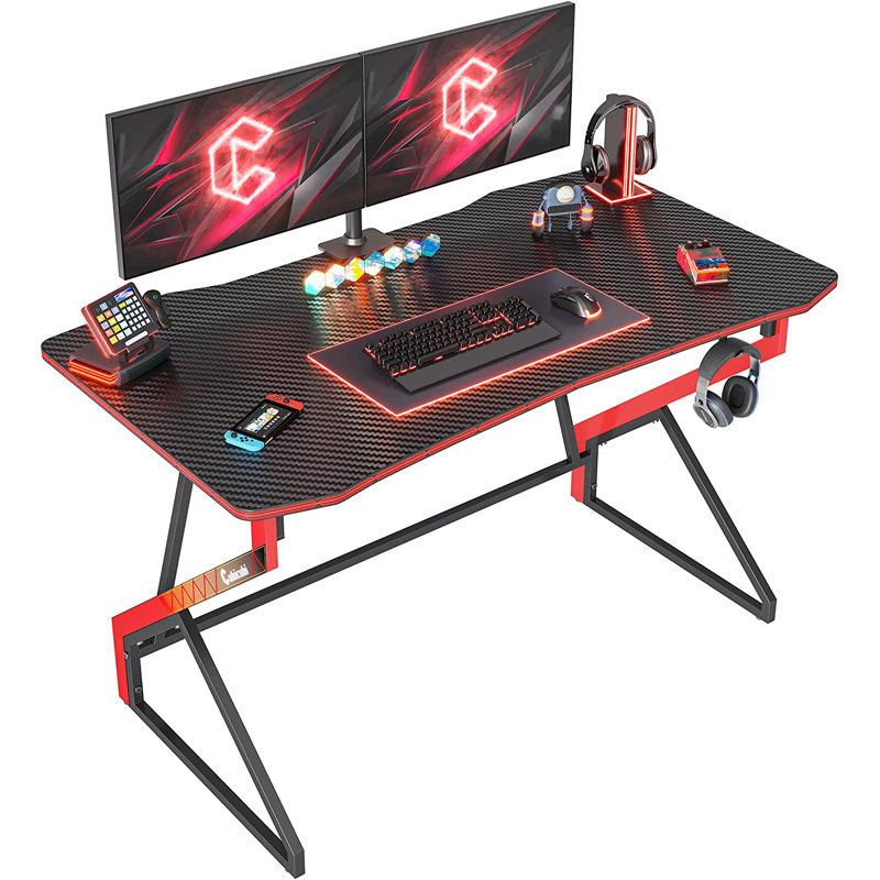 Kymorah Metal Base Computer Desk, Black, 28.1" H x 47" W x 23.6" D