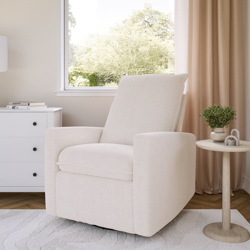 Fauteuil inclinable et oscillant manuel Bejtulla, Boucle blanc