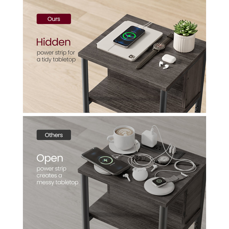 Alberdina End Table with Built-In Outlets