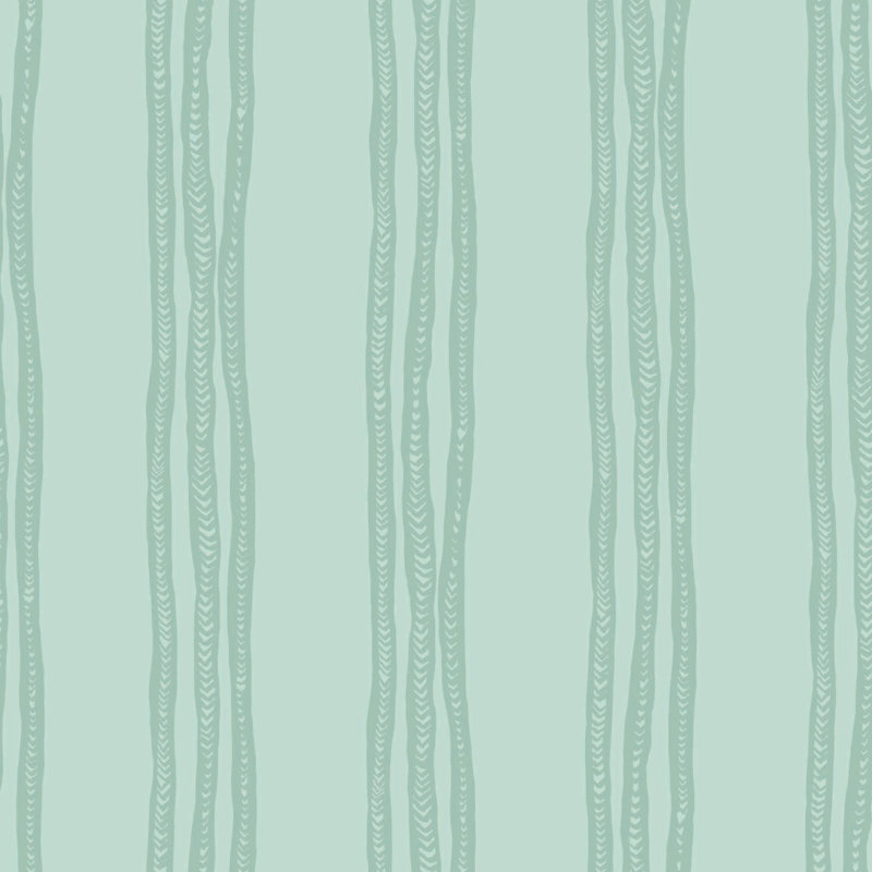 Rouleau de papier peint rayé L 33 pi x l 20,5 po Susan Hable, Vert