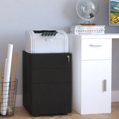 Tukgahgo 3-Drawer Mobile Filing Cabinet Steel Lockable