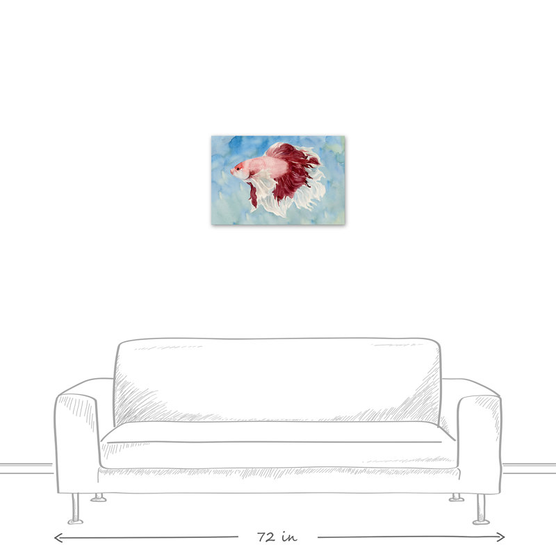 " Red Fish ", 16" H x 24" W x 1.25" D, Wrapped Canvas