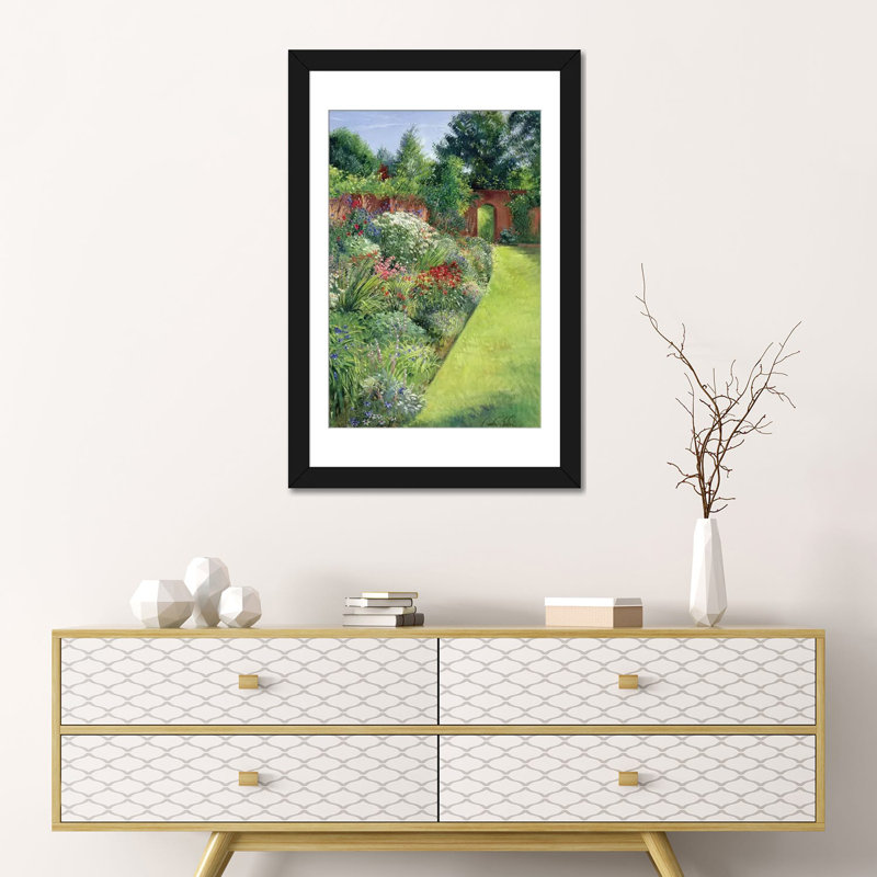 « path to the secret jardin », impression sur toile, H 24 po x l 16 po x P 1 po, Papier d'art encadré noir, Blanc