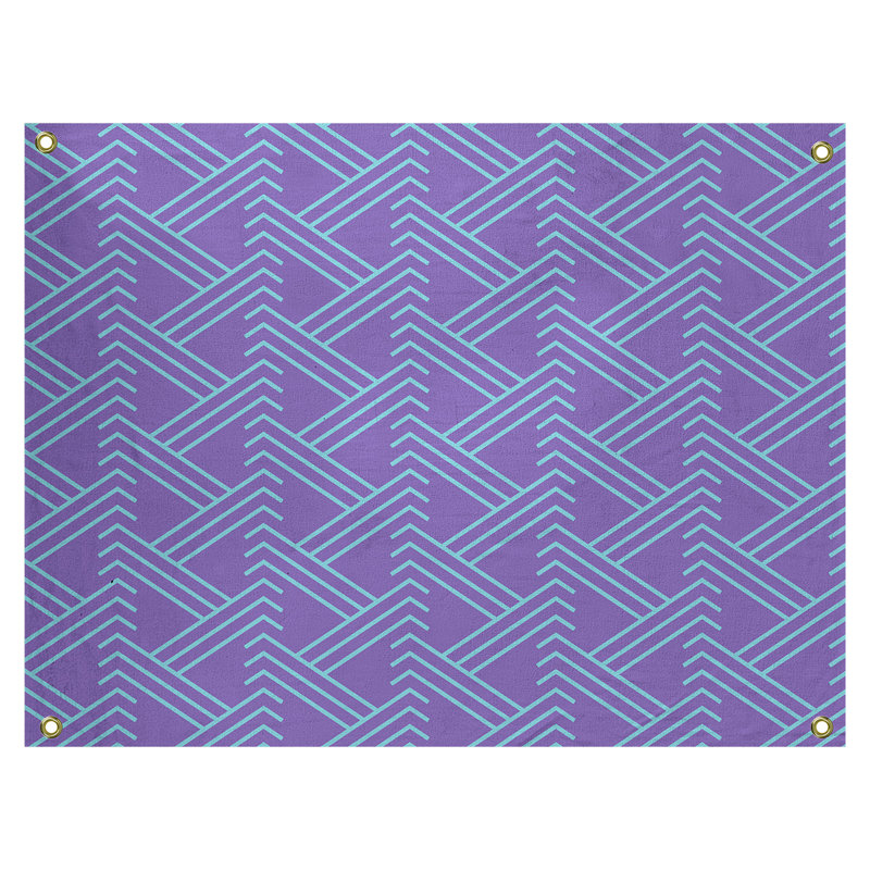 Tapisserie, H 50 po x l 59 po, Mauve / bleu sarcelle