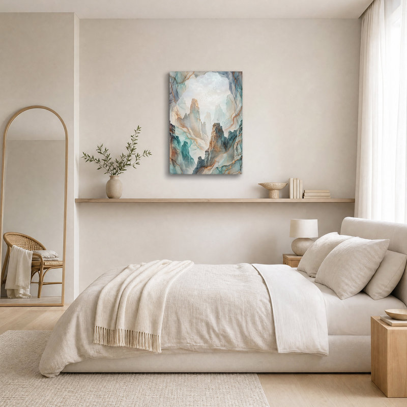 «Blue Marble Rock Spires and Gold Veins», art mural sur toile, H 36 po x l 24 po