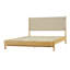 Structure de lit grand moderne avec tête de lit et 2 tables de chevet, plateforme en bois beige pour un style de chambre coordonné-709992885