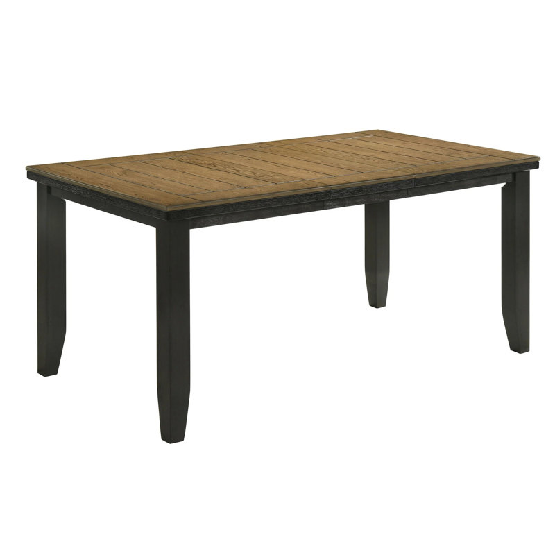 Gradin Extendable Dining Table, Wheat Charcoal, Black