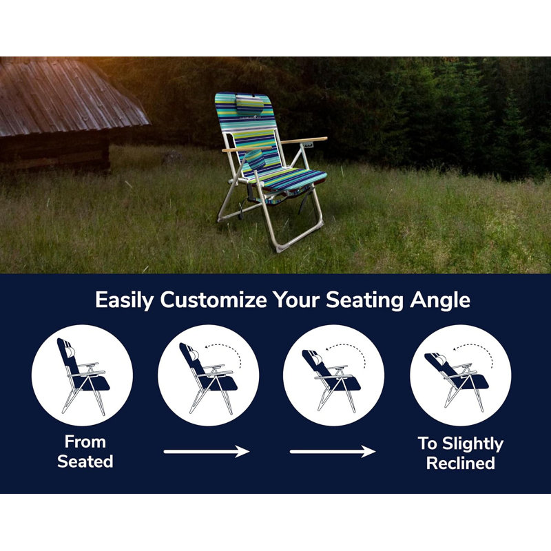 Chaise de camping pliante avec coussins Hainesville