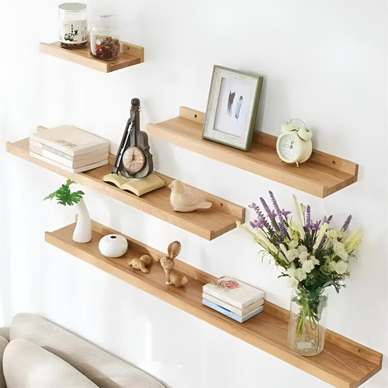 Solid Wood Floating Wall Shelf, 5.9" H x 47.24" W x 3" D